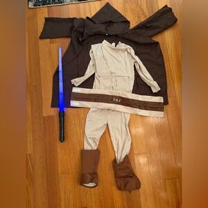Kids Obi-Wan Kenobi Jedi Costume with Lightsaber - Brown and Cream